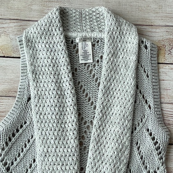 Max Studio Kids Grey Long Knit Sweater Vest - Picture 3 of 4